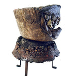 Cement Sculpture PRESIOUS FINDINGS POT WITH SKIRT